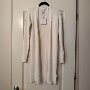 Calvin Klein ribbed cotton long duster cardigan